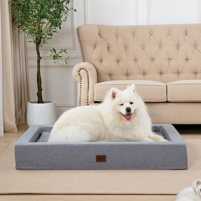 EXQ Home Orthopedic Dog Bed for X-Large Dog 2 in 1 Multipurpose Liner(Grey,42x30x6 inches)