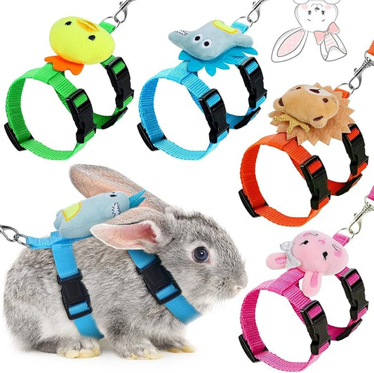 Tondiamo 4 Sets Adjustable Bunny Rabbit Harness and