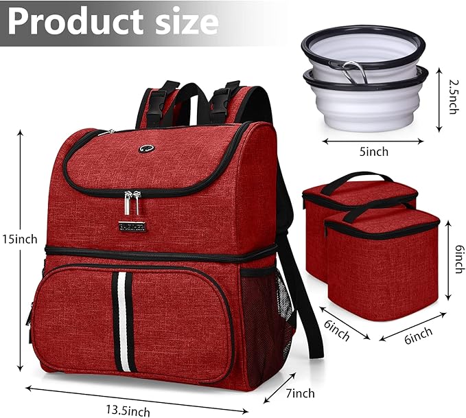 BAGLHER Pet Travel Bag 2 Silicone 2 Food