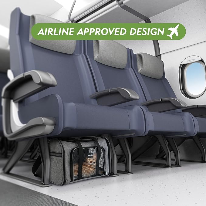 Soundy Dog Carrier Cat Carriers Airline Approved Pet Carrier for Small Medium Dogs Cats Under 15Lbs Puppies Collapsible Soft Sided TSA Travel Puppy Carrier Bag (Medium