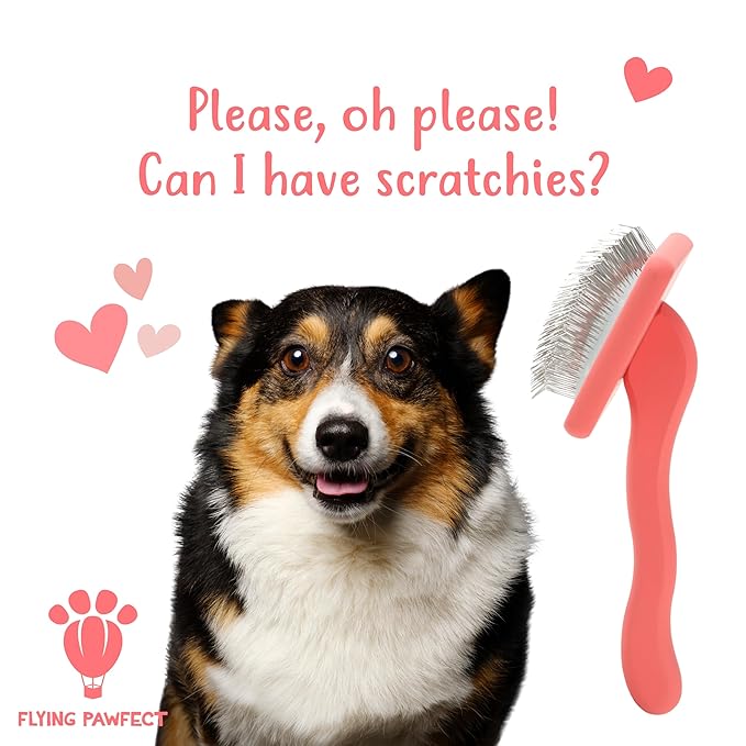 Pet Slicker Brush With Soft Massage Grooming Stainless Steel Pins