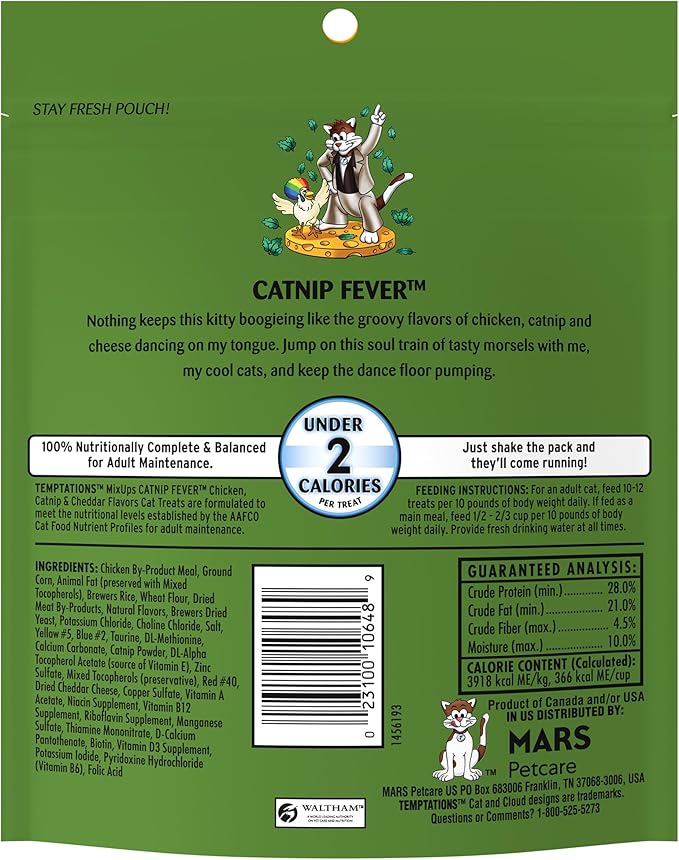 Temptations Mixups Cat Treats Catnip Fever Flavor (10) 6.3