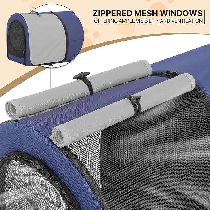 MoNiBloom Double Dog Stroller with Detachable Carrier Bags Large 4 Wheels Foldable Jogger for Small and Medium Dog Cats