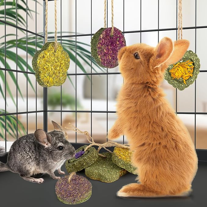 Sofier 18pcs Timothy Hay Treats Rabbit Toys Natural