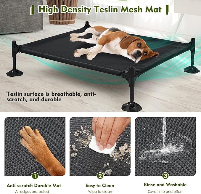 36" L House for Medium Dogs Outside & Elevated Dog Bed