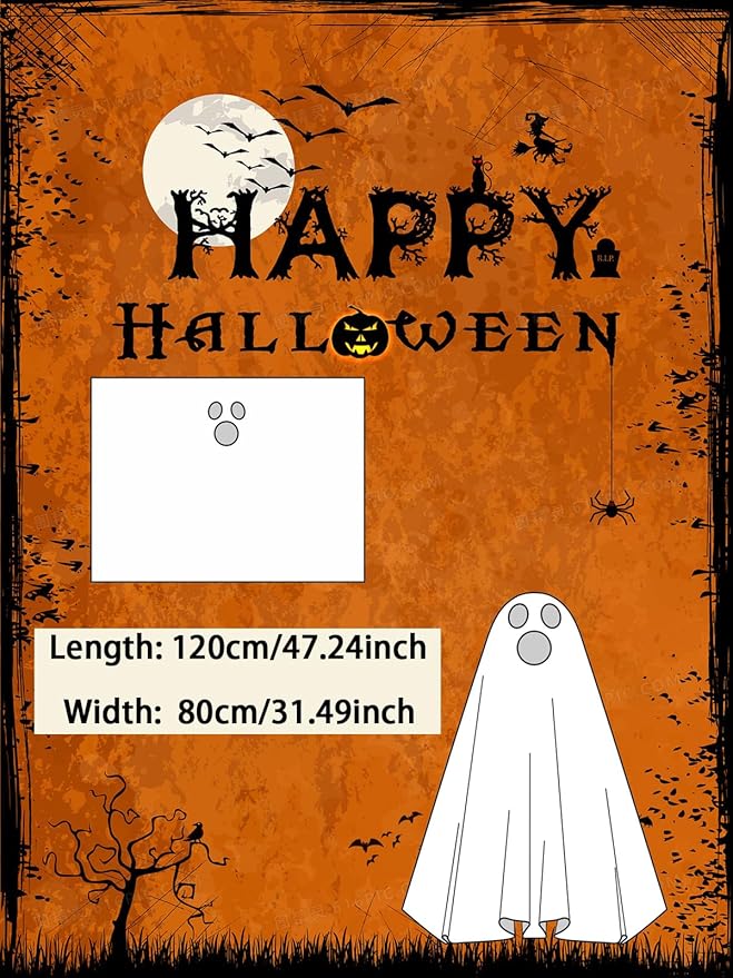 Halloween Ghost Dog Costume for Medium Large Dogs