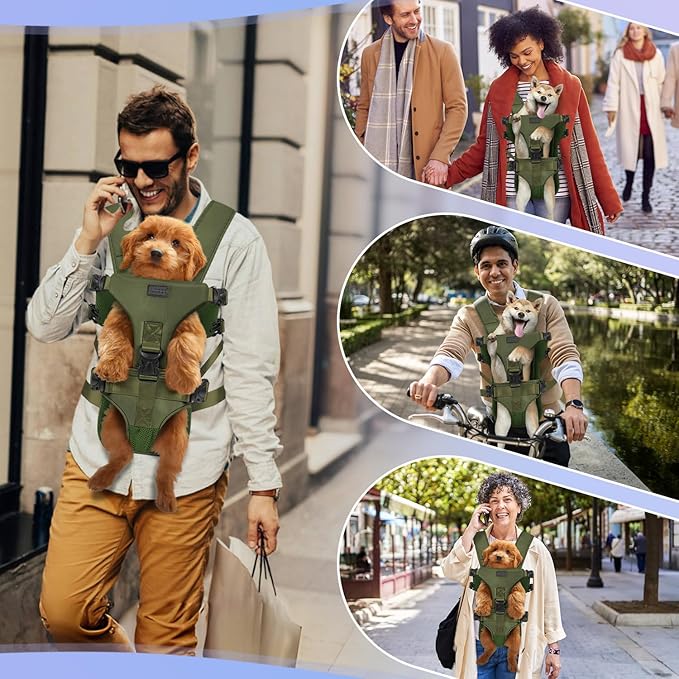 YUDODO Pet Dog Front Carrier Backpacks Multiple Adjustable Small Dog Chest Carrier Legs Out Easy-Fit Dog Travel Backpack Carrier for Hiking Camping for Small Medium Dogs Cats and Rabbit (S