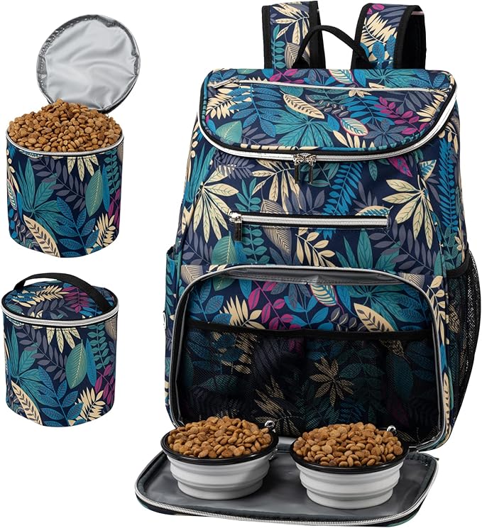 BAGLHER Dog Travel Bag Backpack 2 Silicone 2 Food