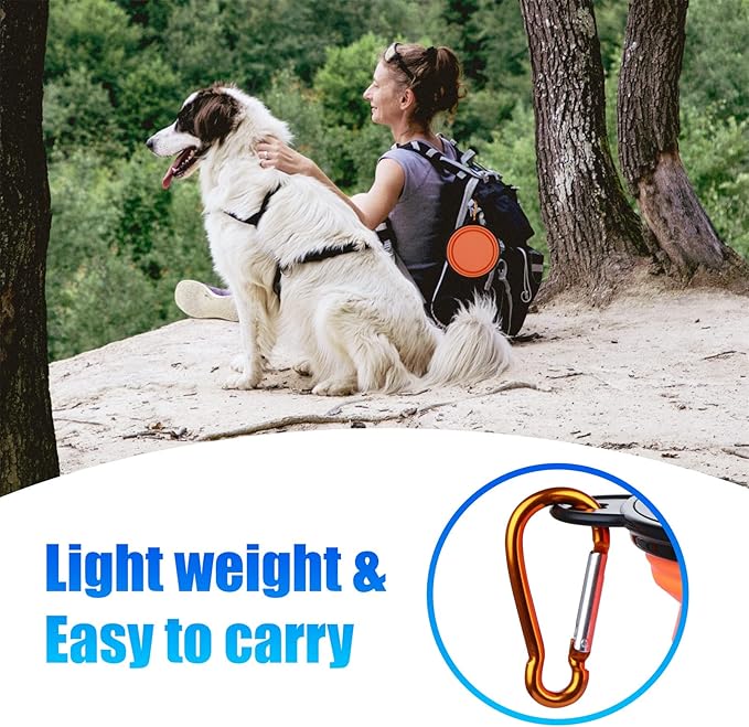 Dog Bowl Pet Collapsible Bowls 2 Pack 2 Carabiners