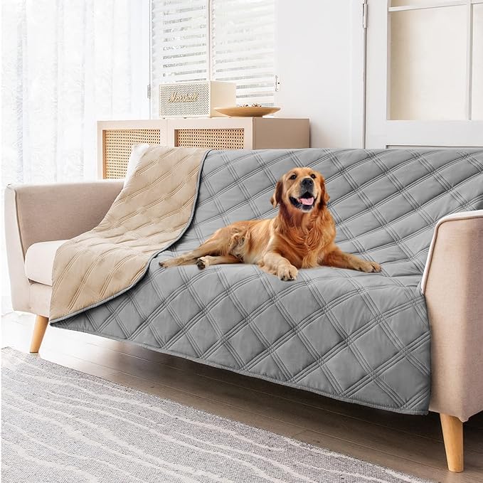 SUNNYTEX Waterproof & Reversible Dog Bed Cover Sofa Pets(82 * 82“)