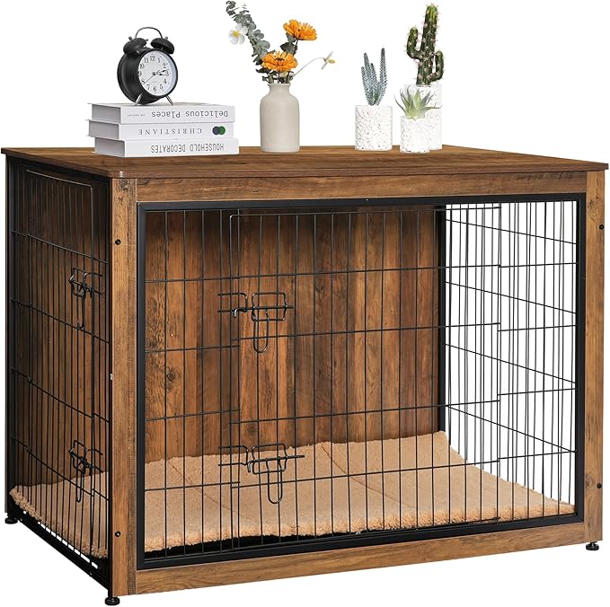 DWANTON Dog Crate Furniture with Cushion 43.3" L,