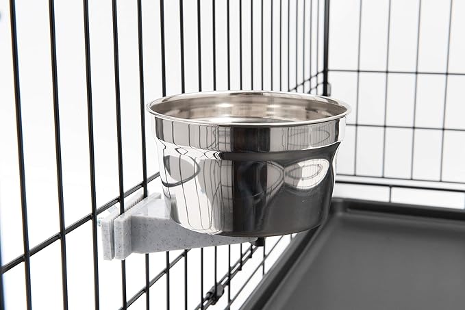 Lixit Quick Lock Removable Dog Kennel Bowls for Wire and Soft Sided Crates (20oz Wire Cage 2)