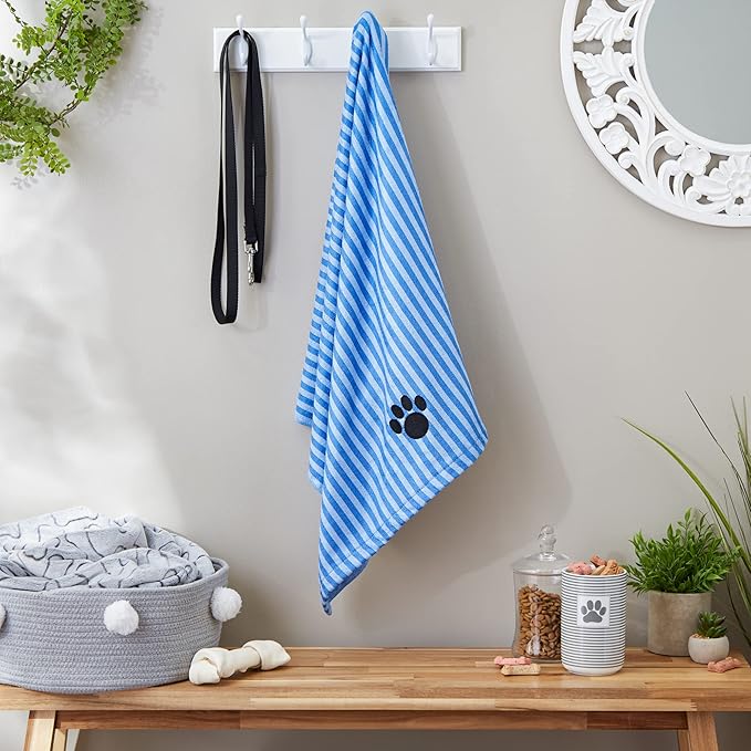 Bone Dry Pet Grooming Towel Collection Absorbent Microfiber X-Large 41x23.5", Striped