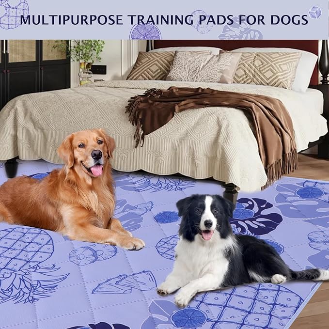 IEUUMLER Washable Pee Pads for Dogs Extra Large 71" x 71" 1 Pack EU007 (Purple 71"X71"-1pcs)
