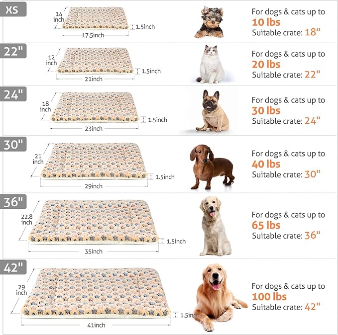 Mora Pets Dog Bed Crate Pad Ultra Soft 23 x 18 inch