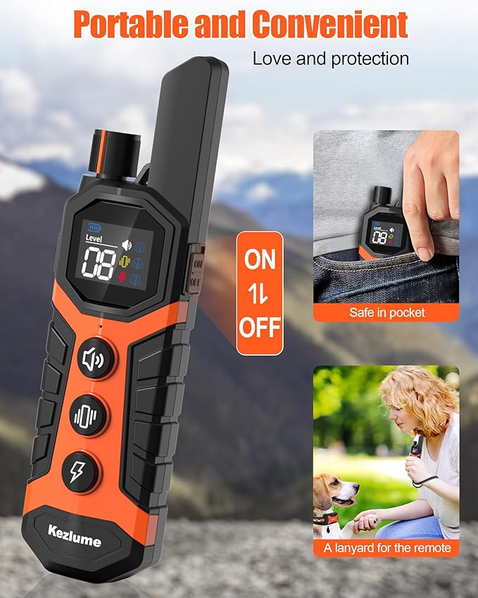 Dog Shock Collar with Remote 4000Ft Waterproof 5-120lbs Small 3 Channels, 3 Electronic
