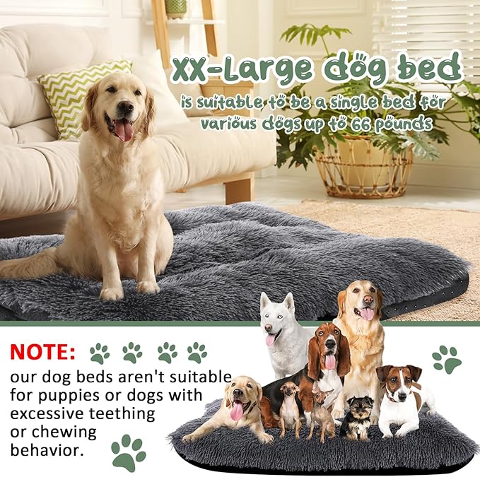 Suzile 2 Pcs Dog Cat Beds Dog Crate Beds with Machine Washable Anti-Slip Thick Puppy Beds Plush Pet Crate Pads Ultra Soft Dog Beds for Large Dog Pet Beds Medium Small Dogs