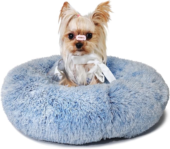 Blue and White Dog Bed Small Washable Dogs,15 inches 5 lbs