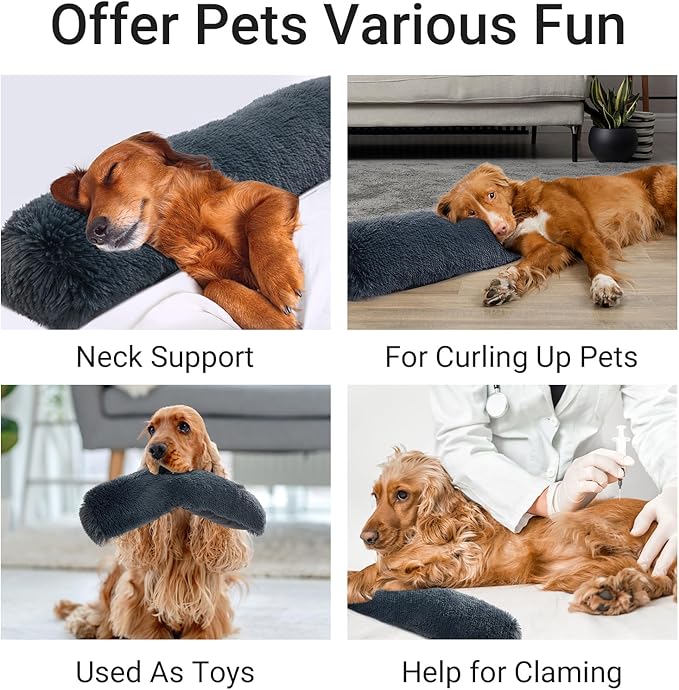 HOMBYS Dog Claming Pillow for Large and Medium Dogs Toy(25"x8"x4", Dark