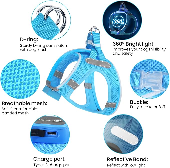 PcEoTllar Light Up Dog Harness