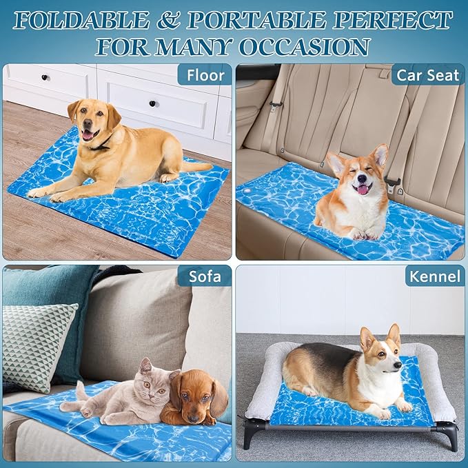 Dog Cooling Mat Water Injection Pet Cooling Mat (19x35 in)