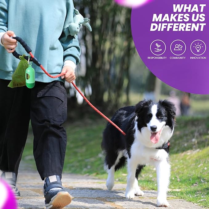 Dog Poop Bags-150 Counts with Leash Dispenser (10 Rolls)