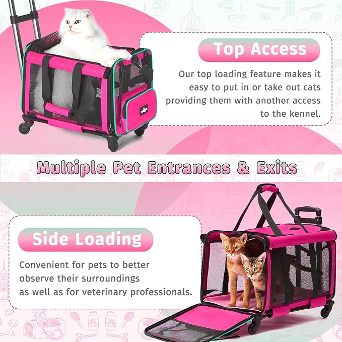 Airline Approved Pet Carrier with Wheels 20 lbs,