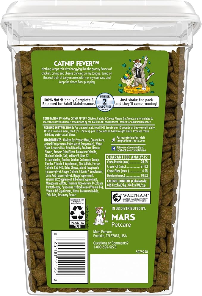 Temptations MixUps Catnip Fever Flavor Crunchy and Soft Cat Treats 30 oz.