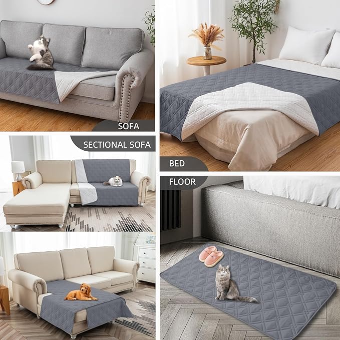 Water Resistant Dog Bed Cover Pet Blanket with Anti-Slip Back for Furniture Bed Couch Sofa (82x96 Inch