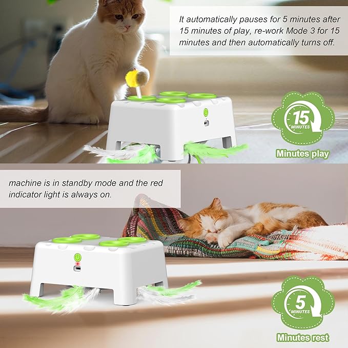 Interactive Cat Toys 2-in-1 Automatic 4 Holes