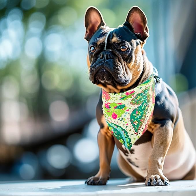 10pcs Dog Bandanas Paisley for Xs Small Breed Dog Kerchief Triangle Bibs Scarves Pink Blue Yellow Purple Girl Boy Grooming Costume