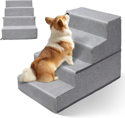Topmart Dog Stairs for Small Dogs 4-Step,18.1" H,