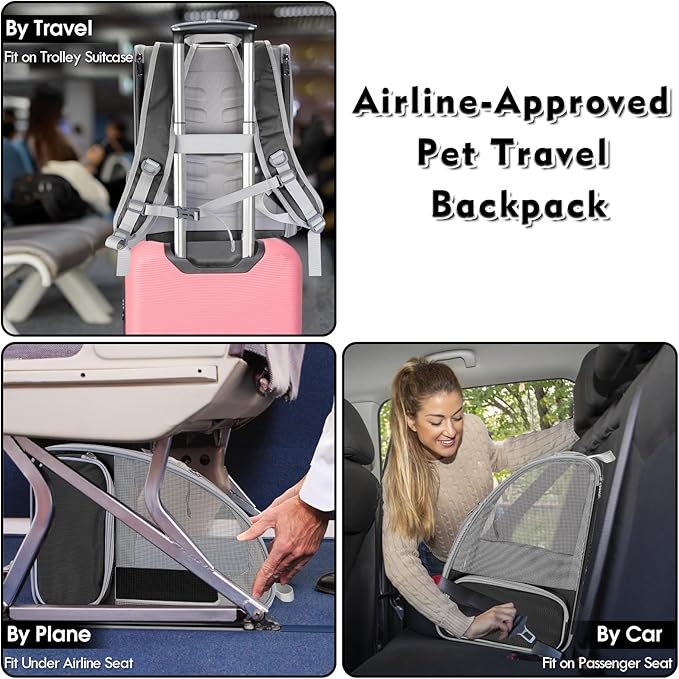 Cat Backpacks for Carrying Cats 15lb (Black)