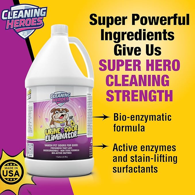Pet Carpet Cleaner & Urine Odor Eliminator for Strong Odor 128oz Enzyme