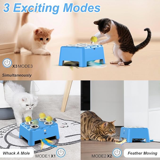 Interactive Cat Toys 2-in-1 Automatic 4 Holes