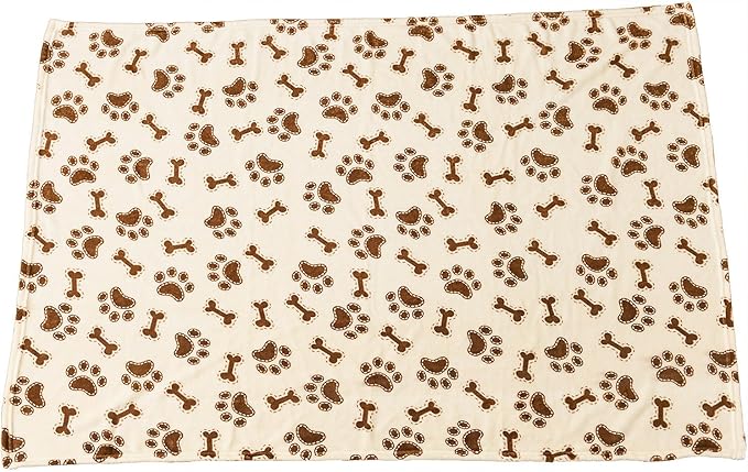SPOT Snuggler Bone/Paws Blanket 40" x 60" Cream