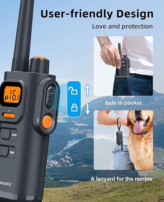 Bousnic Dog Shock Collar with Remote 4000FT Dog (8-120lbs) Waterproof