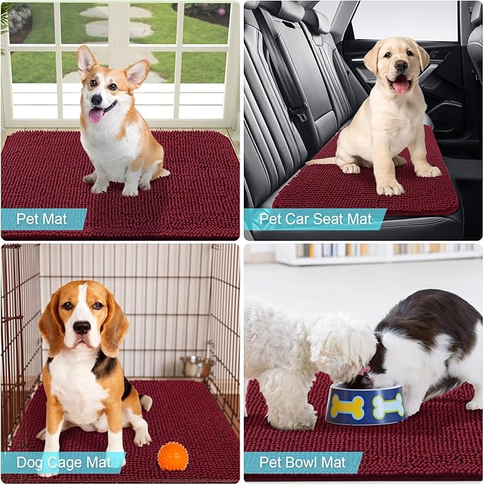 OLANLY Dog Door Mat for Muddy Paws 40x32