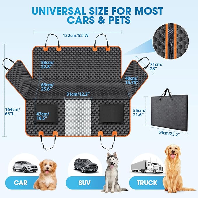 Back Seat Extender for Dogs 330LBS Dog 900D Dog