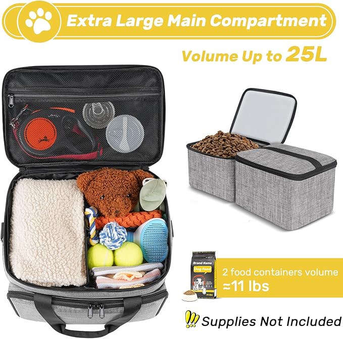 6 Set Dog Travel Bag 2 Food 1 Travel 2 Collapsible 1 Treat