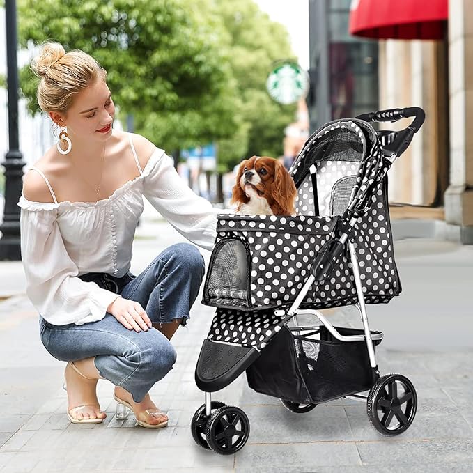 Dog Stroller for Small Dogs 3 Wheels,