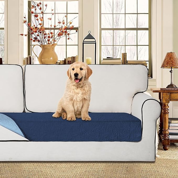 Easy-Going Waterproof Dog Bed Cover Reversible Leak Proof Pet Blanket Replacement Mat for Furniture Washable Couch Cover Sofa Cover for Dogs Cat(30x53 Inch