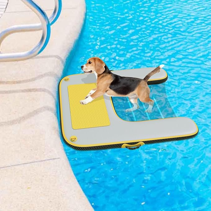 Inflatable Dog Raft Boat Dock Ramp Ladder Water 4.6ft x 3ft x 4in