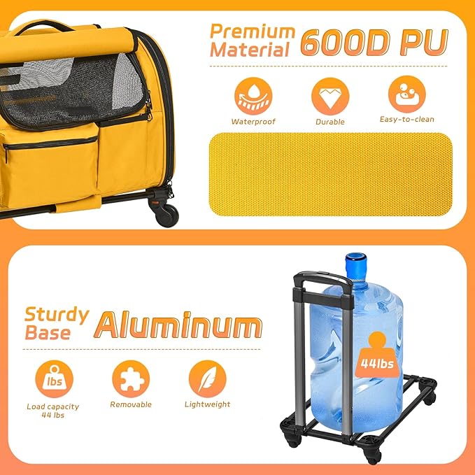 Cat Carrier with Wheels 20 lbs,