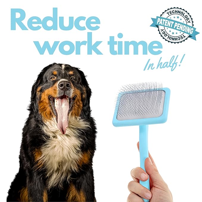 Pet Slicker Brush With Soft Massage Grooming Stainless Steel Pins