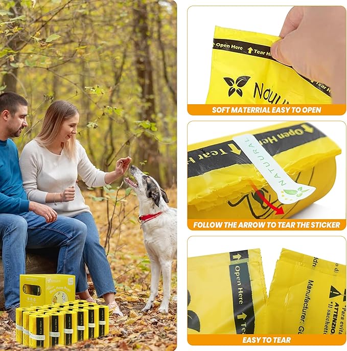 Compostable Dog Poop Bags Bags-270 Count 18 Rolls,