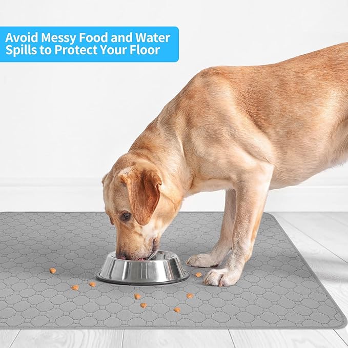 BINGPET Waterproof Dog Food Mat Non-Slip 2 Pcs 35.4" X 23.6" Anti-Slipextra 2 Pack