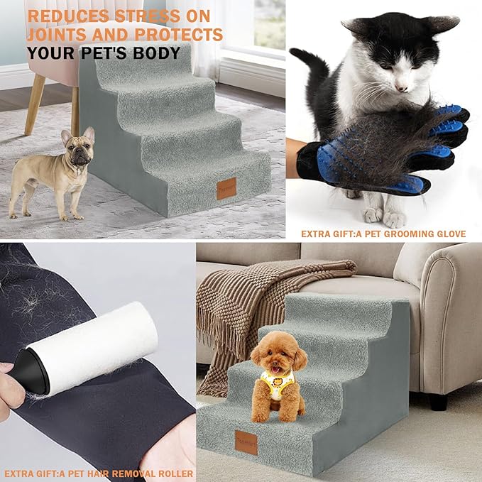 Topmart Dog Stairs for Small Dogs 4-Step,16”H, Pet
