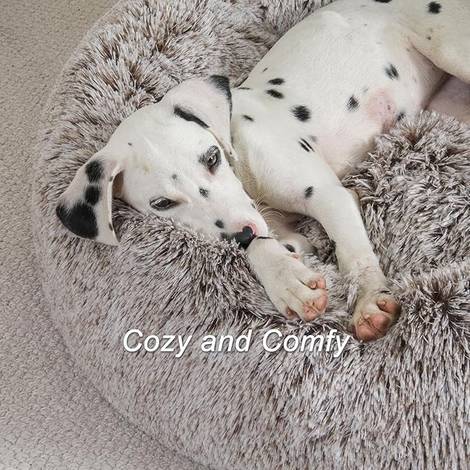 Jiupety Pet Round Bed of Paw Shape (22"×22"×6"), Gray