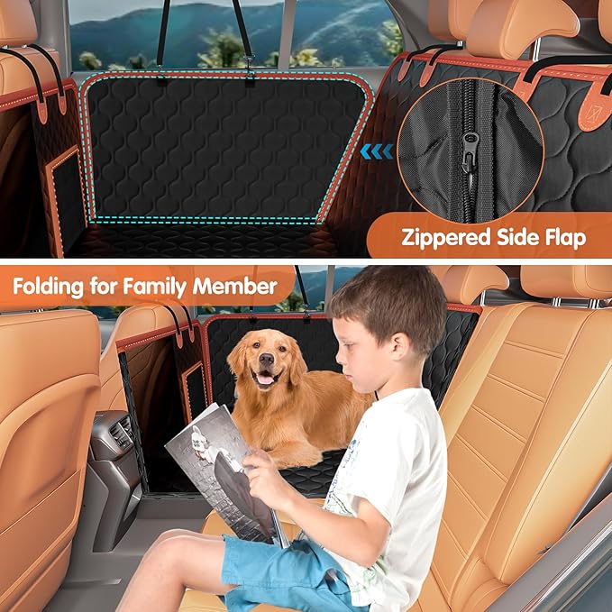 Hard Bottom Dog Car Seat Cover for Back Seat